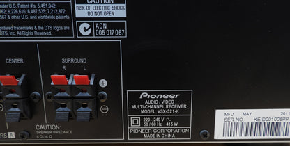 Pioneer Vsx 521 Audio/video Receiver