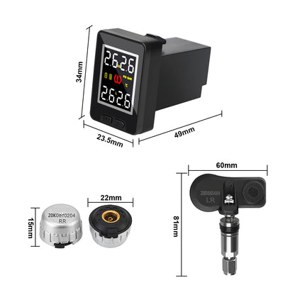 4Pcs External /Internal Sensor Wireless Car TPMS Waterproof Save Fuel for Toyota Tire Pressure Monitor System