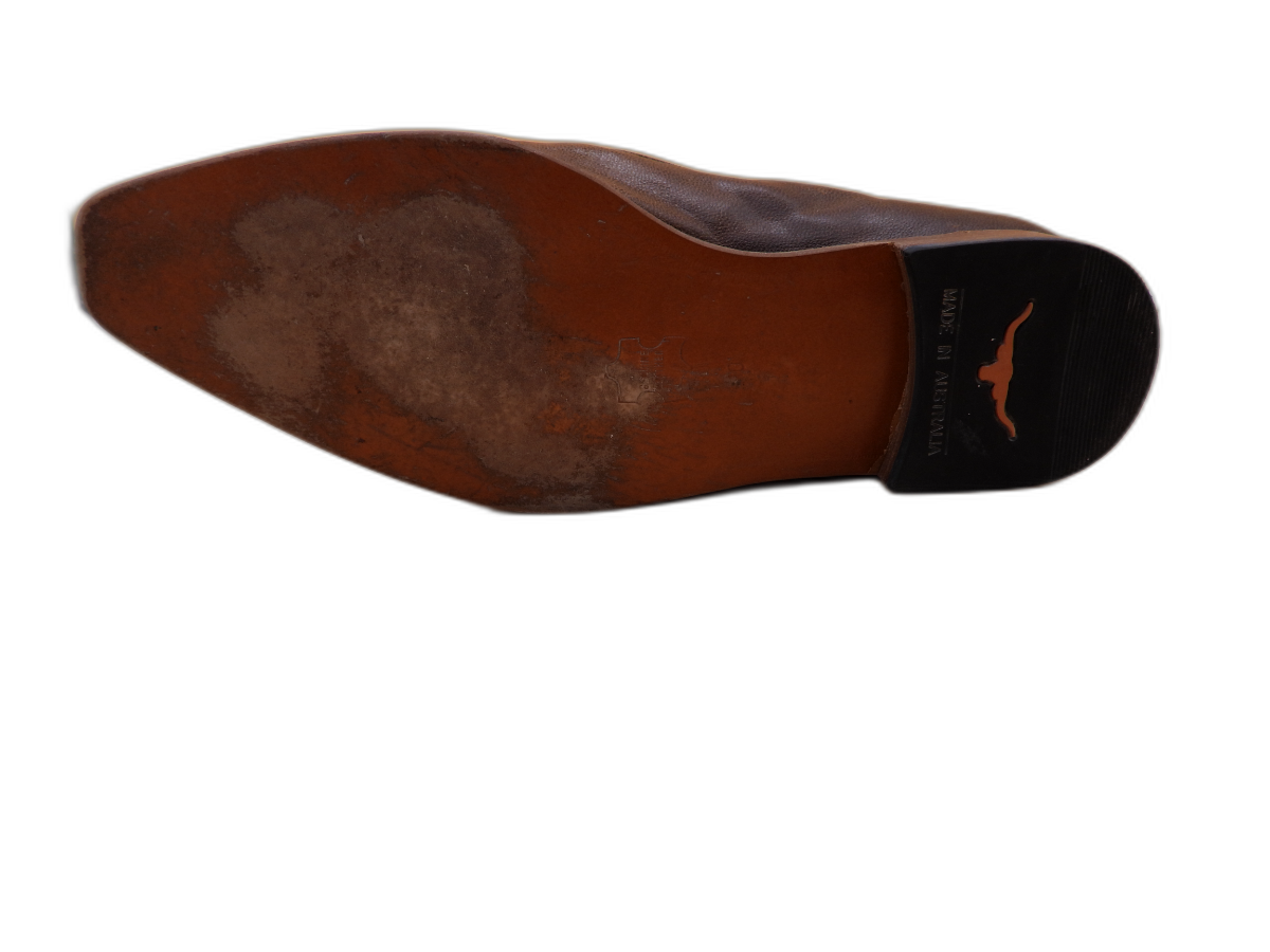 R and Williams Men's Brown Leather Slip on Loafers