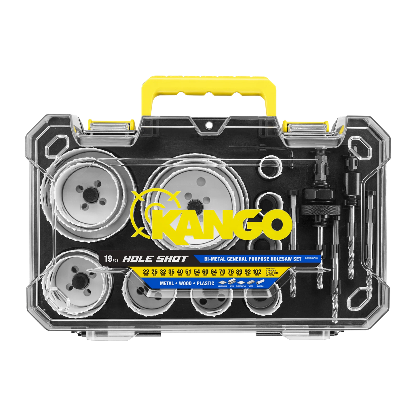 Kango 19 Piece Bi Metal Hole Saw Set 22 102mm With Arbors