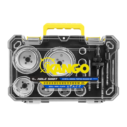 Kango 19 Piece Bi Metal Hole Saw Set 22 102mm With Arbors