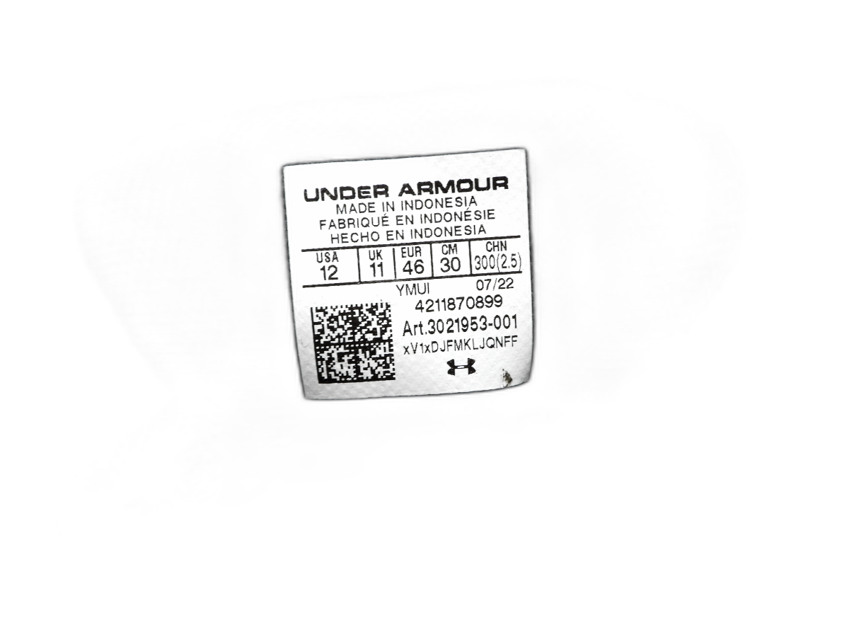 Under Armour Men's Black White Running Shoes
