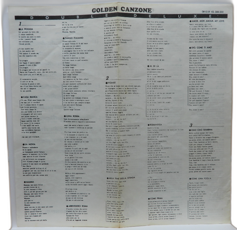 Golden Canzone Double Deluxe Vinyl Record Seven Seas