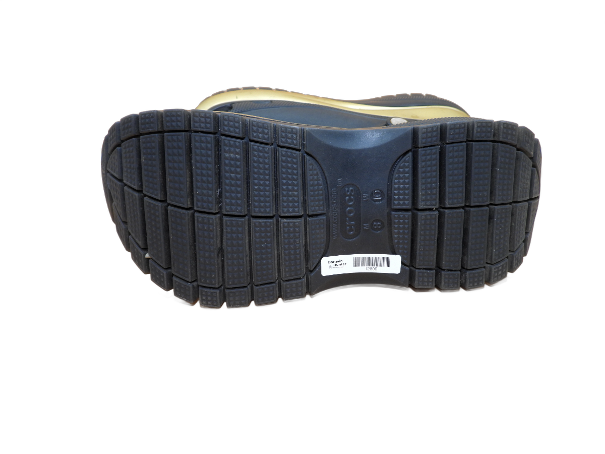 Crocs Mega Crush Metallic Platform Clogs Black Gold Size M8 W10