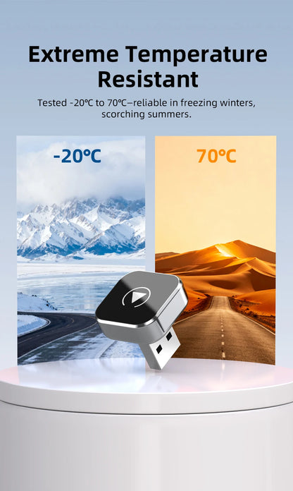 2-in-1 Wireless CarPlay Adapter Plug-and-Play for iPhone 6 and Android 11 above Auto Adapter with USB/USB-C Port Car Accessory