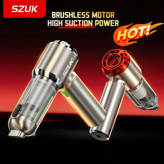 SZUK 18000PA Mini Car Vacuum Cleaner Wireless Handheld Cleaner Cleaning Machine Strong Powerful Portable Vacuum Cleaner Car