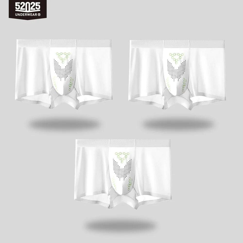 52025 Men's Ultra-Thin Boxers (3-Pack) – Feather-Light Ice-Silk Fabric, Color-Changing Pouch and Weightless Second-Skin Comfort