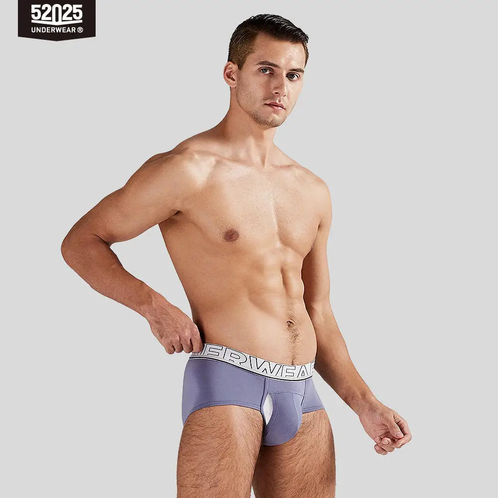 52025 Men's Dual Pouch Briefs – Ultra-Soft Modal, Patented Separation Pouch with Silk Mesh Support and Breathable Comfort