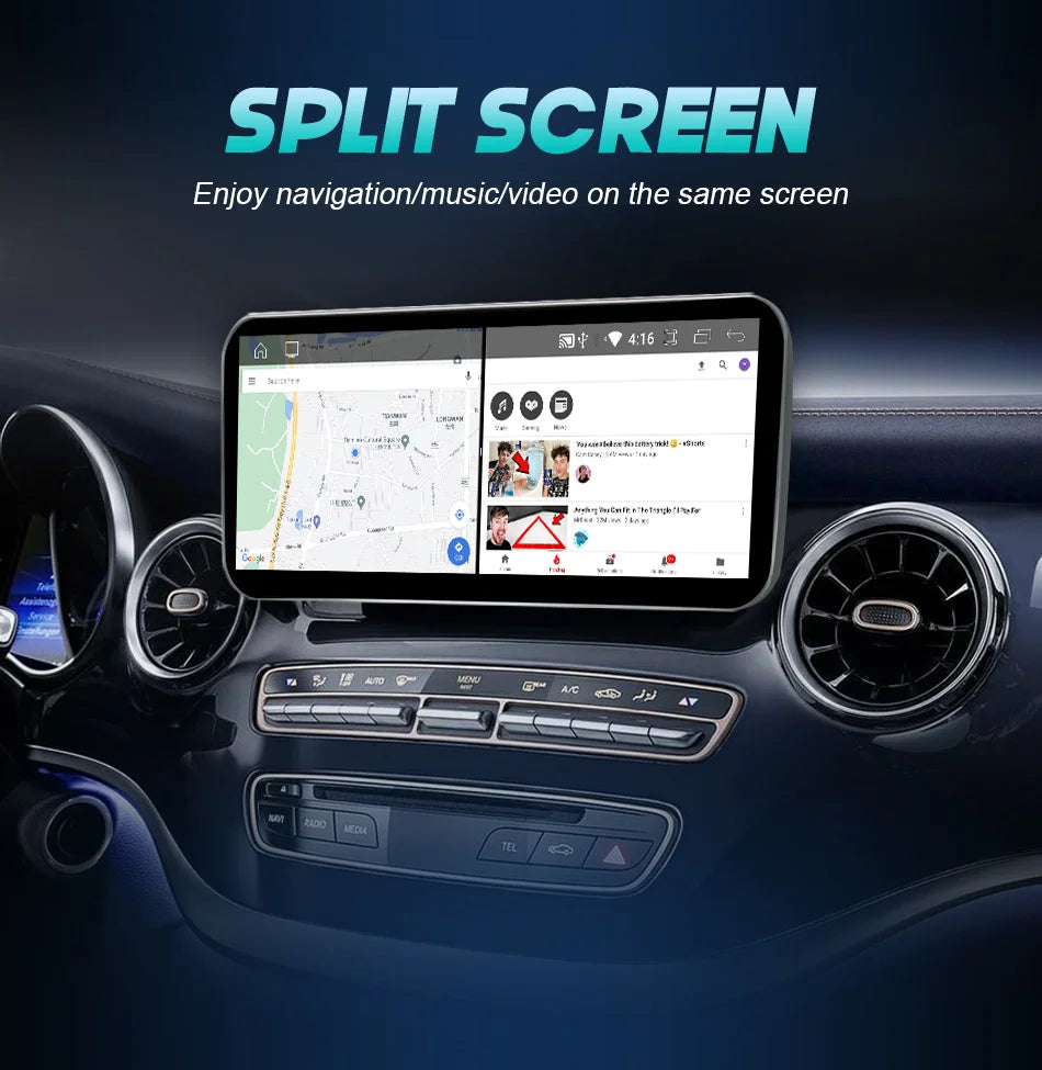 Android Auto Wireless CarPlay For Mercedes Benz C Class W205 GLC X253 V W446 Car Multimedia Navigation GPS DSP Qualcomm 680