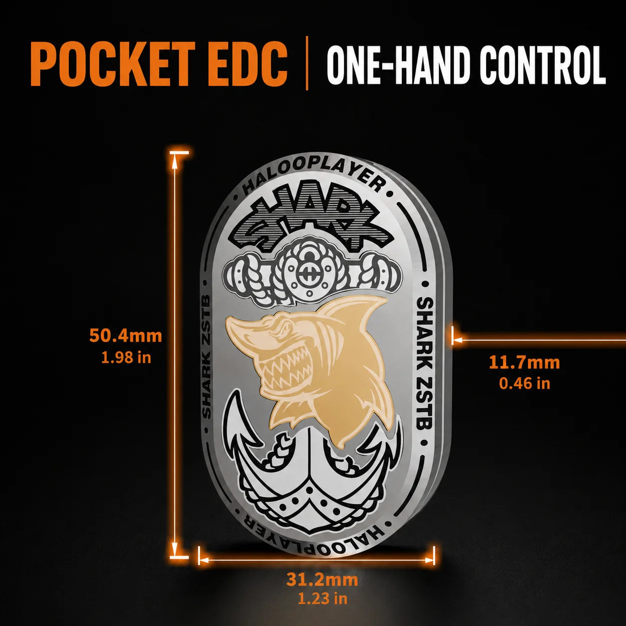 HALOOPLAYER edc metal sea shark Pro mechanical fidget slider spinner toys for adults relievers anti stress antistress