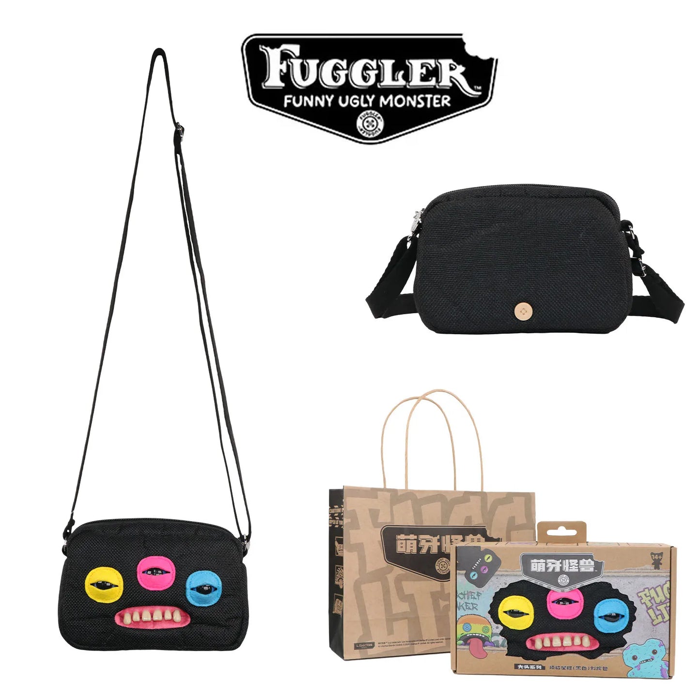 Fugglers Ugly Tooth Monster Fluffy Crossbody Bags Cute Fugg Plush Purse Shoulder Backpack Wallet Girls Boys Cartoon Animal 22CM
