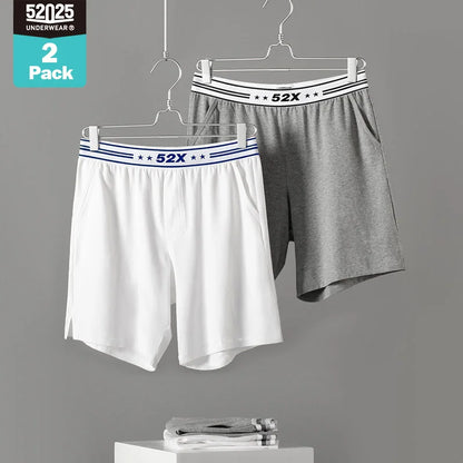 52025 Men's Cotton Modal Pajama Shorts (2-Pack) – Silky-Soft Lounge Shorts with Relaxed Fit, Side Pockets & All-Day Home Comfort