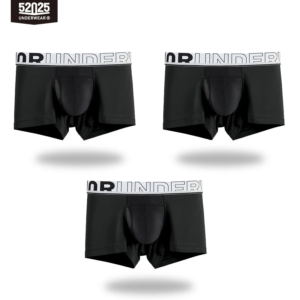 52025 Men's Dual Pouch Boxers – Ultra-Soft Modal, Patented Separation Pouch with Silk Mesh Support and Breathable Comfort