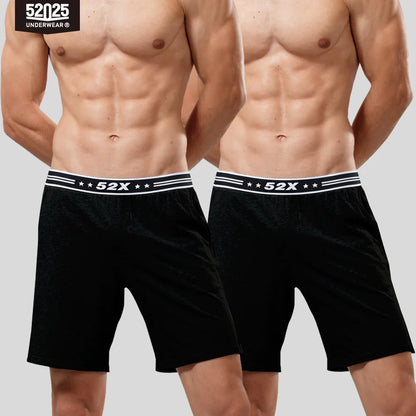 52025 Men's Cotton Modal Pajama Shorts (2-Pack) – Silky-Soft Lounge Shorts with Relaxed Fit, Side Pockets & All-Day Home Comfort