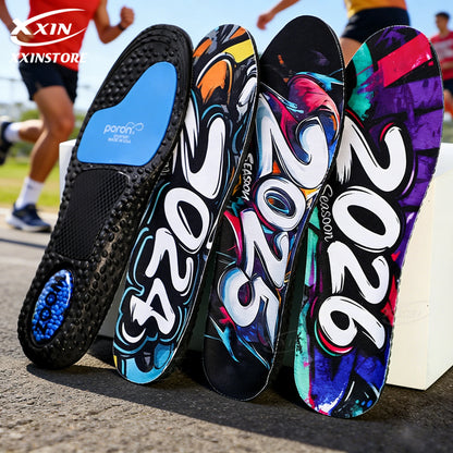 【Xxin】Air Cushion Sport Insoles PORON Shock Absorption Running Shoes Pad Size 36-46