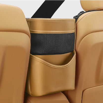 Car Seat Middle Hanger Storage Bag PU Leather Universal Car Seat Gap Organizer Hanging Handbag Holder Net Pocket Stowing Tidying