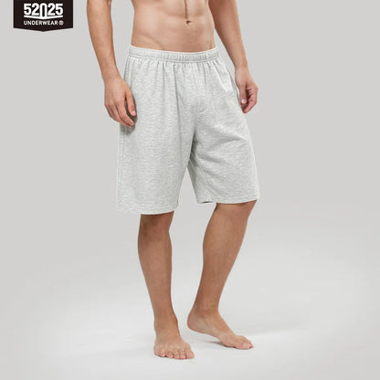 52025 Men's 100% Cotton Pajama Shorts – Relaxed Fit Lounge Shorts with Side Pockets and Breathable All-Day Comfort