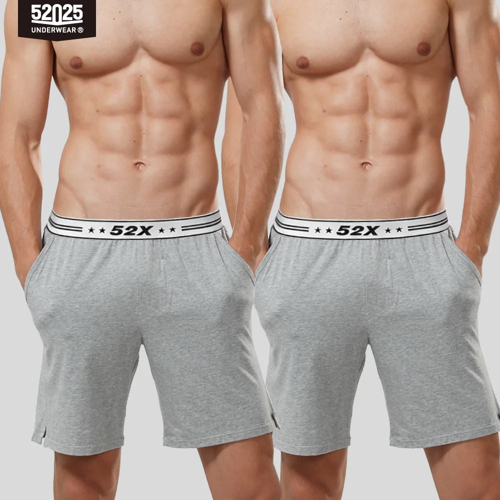 52025 Men's Cotton Modal Pajama Shorts (2-Pack) – Silky-Soft Lounge Shorts with Relaxed Fit, Side Pockets & All-Day Home Comfort
