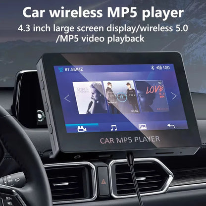 Car Audio Receiver Bluetooth FM Transmitter 4.3 Inch MP5 Player  Display Support TFcard Video Remote Control Not Touch Screen