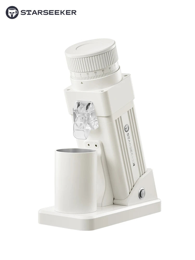 STARSEEKER E55Pro Electric Coffee Grinder 55MM Espresso Cone burr Stepless Fineness Adjustment Brew Bean Grinder Black White