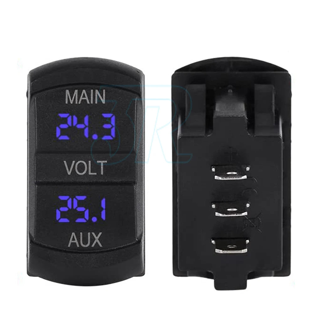 12V Voltmeter Dual Battery Monitor LED Digital Boat Car Voltage Marine Gauge AU