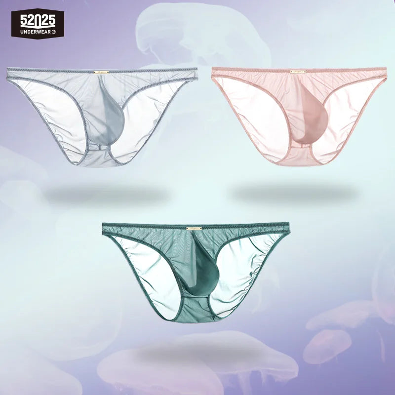 52025 Men's Ultra-Thin Transparent Briefs – Barely-There Feel, 3D Contoured Pouch and Weightless Comfort with Second-Skin Fit