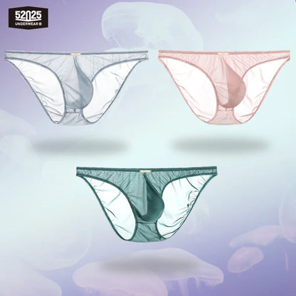 52025 Men's Ultra-Thin Transparent Briefs – Barely-There Feel, 3D Contoured Pouch and Weightless Comfort with Second-Skin Fit