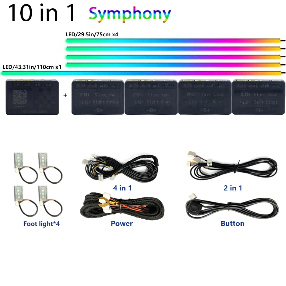 22 In1 Car Acrylic LED Ambient Lights For For Nissan Altima Rogue Clio Kaptur Eclipse For BMW F30 F31 F10 F11 F07 F18 G30 G38