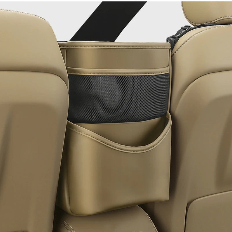 Car Seat Middle Hanger Storage Bag PU Leather Universal Car Seat Gap Organizer Hanging Handbag Holder Net Pocket Stowing Tidying