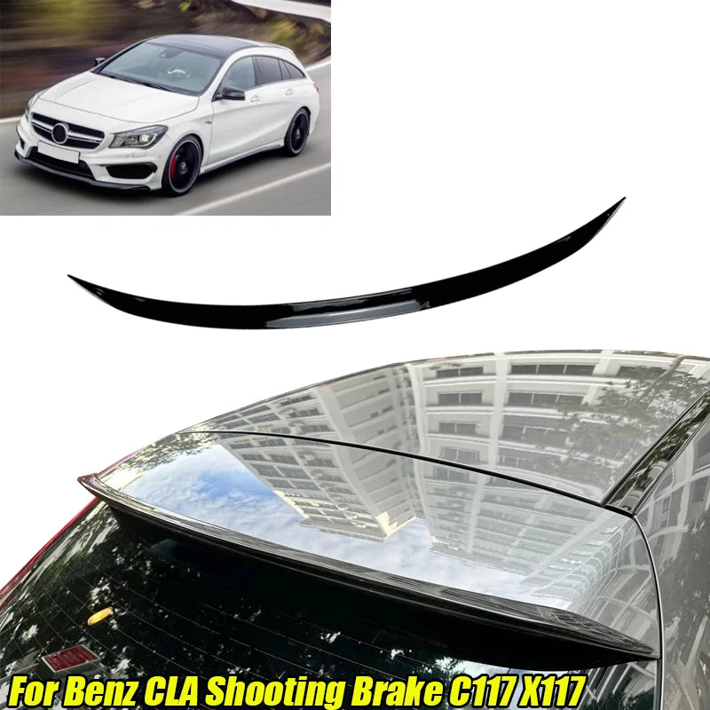 Fit For Mercedes-Benz Accessories CLA Shooting Brake C117 X117 2013+ Car Rear Roof Trunk Spoiler Wing Boot Lip Glossy Black Rubb