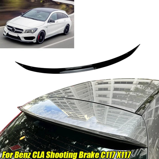 Fit For Mercedes-Benz Accessories CLA Shooting Brake C117 X117 2013+ Car Rear Roof Trunk Spoiler Wing Boot Lip Glossy Black Rubb