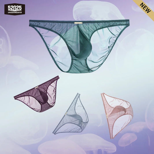 52025 Men's Ultra-Thin Transparent Briefs – Barely-There Feel, 3D Contoured Pouch and Weightless Comfort with Second-Skin Fit