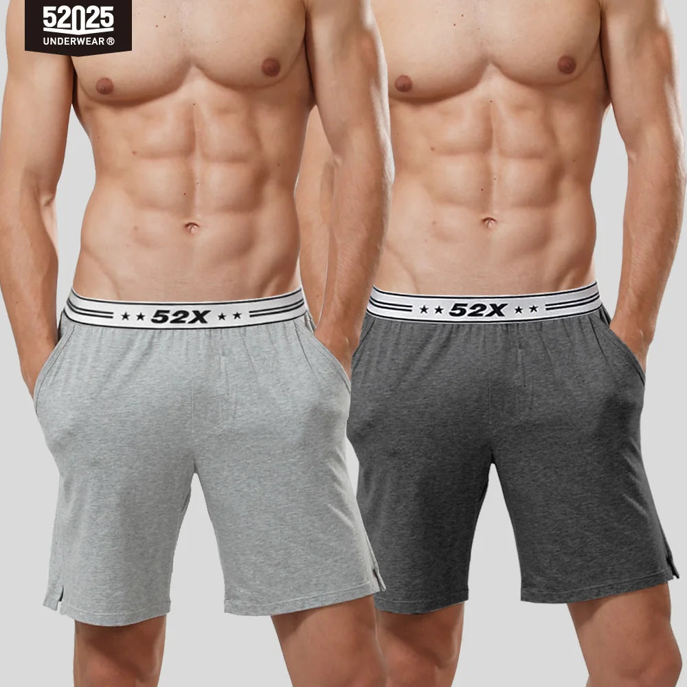 52025 Men's Cotton Modal Pajama Shorts (2-Pack) – Silky-Soft Lounge Shorts with Relaxed Fit, Side Pockets & All-Day Home Comfort