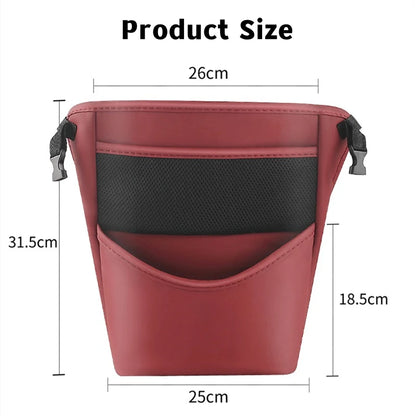 Car Seat Middle Hanger Storage Bag PU Leather Universal Car Seat Gap Organizer Hanging Handbag Holder Net Pocket Stowing Tidying