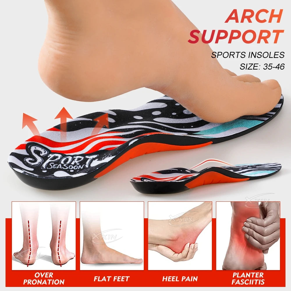 【Xxin】Sport Insole Shock Absorption Arch Support Insoles  Heel Pain Relief Shoes Pad Size 37-46