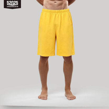 52025 Men's 100% Cotton Pajama Shorts – Relaxed Fit Lounge Shorts with Side Pockets and Breathable All-Day Comfort