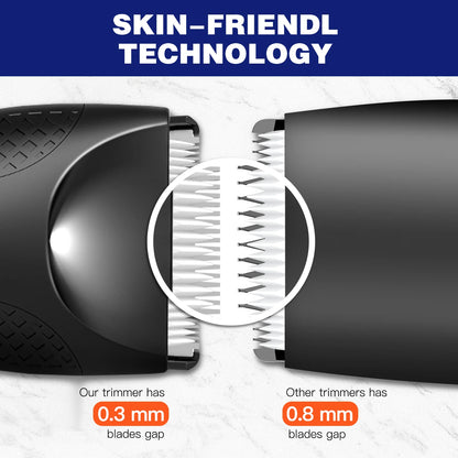 Men's Electric Groin & Body Hair Trimmer IPX6 Waterproof Shaver Body Grooming Clipper Bikini Epilator USB Rechargeable