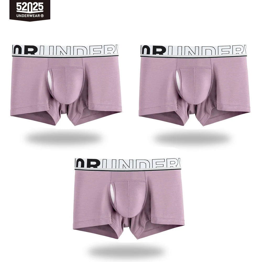 52025 Men's Dual Pouch Boxers – Ultra-Soft Modal, Patented Separation Pouch with Silk Mesh Support and Breathable Comfort