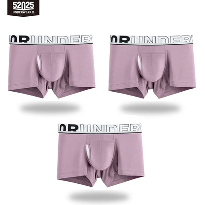 52025 Men's Dual Pouch Boxers – Ultra-Soft Modal, Patented Separation Pouch with Silk Mesh Support and Breathable Comfort