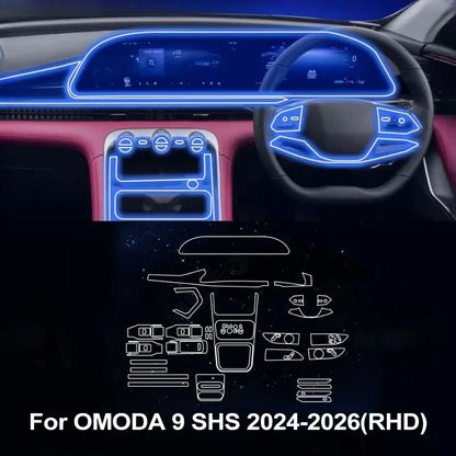 for OMODA 9 SHS 2026 2025 2024 PPF Protection Film Car Transparent TPU LCD GPS Navigation Gear Panel Center Console Accessories