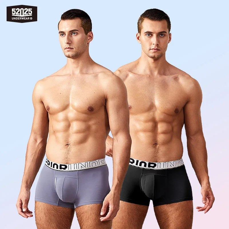 52025 Men's Dual Pouch Boxers – Ultra-Soft Modal, Patented Separation Pouch with Silk Mesh Support and Breathable Comfort