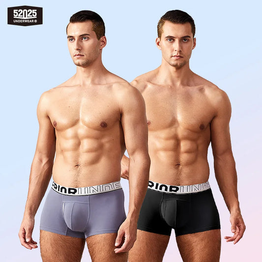 52025 Men's Dual Pouch Boxers – Ultra-Soft Modal, Patented Separation Pouch with Silk Mesh Support and Breathable Comfort