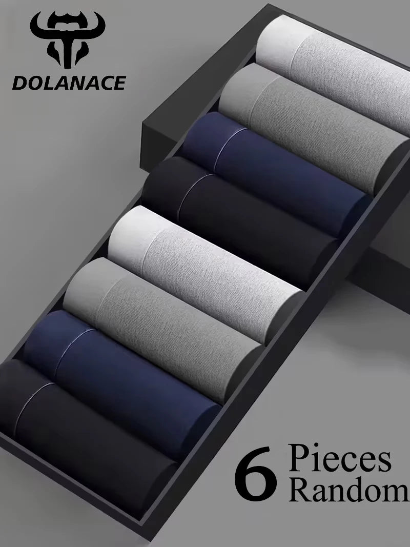 Men's Black Boxer Briefs Random 6-Pack | Ultra Soft Cotton Stretch | Breathable Comfort Underwear for Daily Wear
