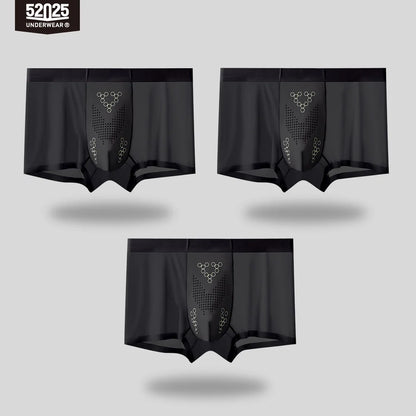 52025 Men's Ultra-Thin Boxers (3-Pack) – Feather-Light Ice-Silk Fabric, Color-Changing Pouch and Weightless Second-Skin Comfort