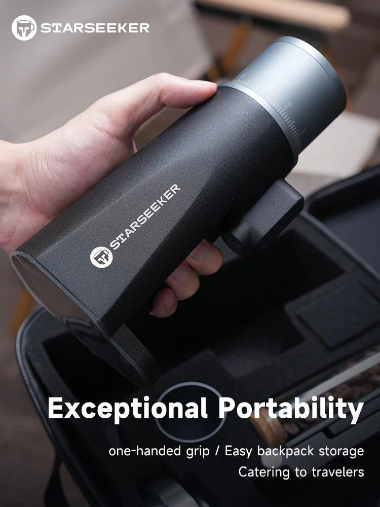 STARSEEKER EDGE Mini Portable Electric Coffee Grinder 38mm Cone Burr Stepless Adjustable Type-C Home Outdoor Travel Suit