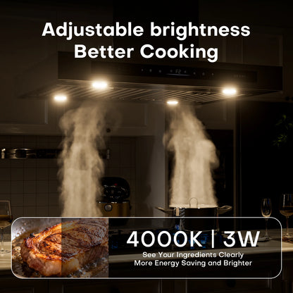 BRANO 30-Inch Island Range Hood Stainless Steel, Ducted/Ductless Option - 900 CFM, Smart Controls, Easy Install