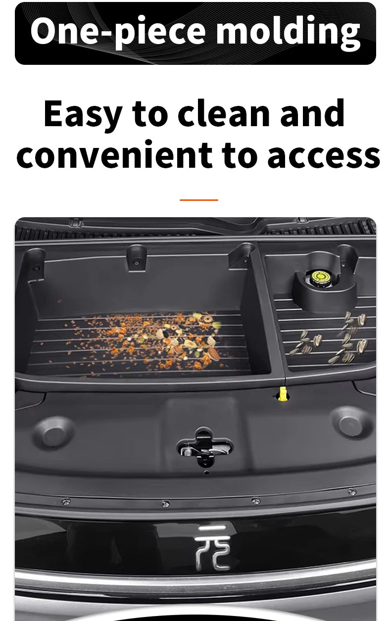 For Yuan UP Atto 2 2025 Car Front Trunk Hood Storage Box Organizer Case Large Capacity Tidy Accessories Scratch Wear-Resistant