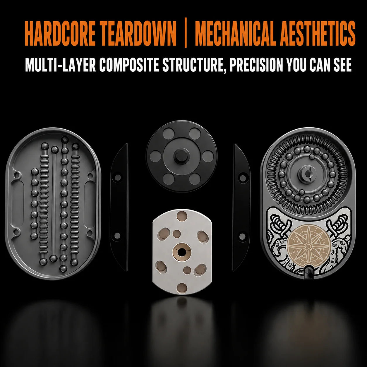 HALOOPLAYER edc metal sea shark Pro mechanical fidget slider spinner toys for adults relievers anti stress antistress