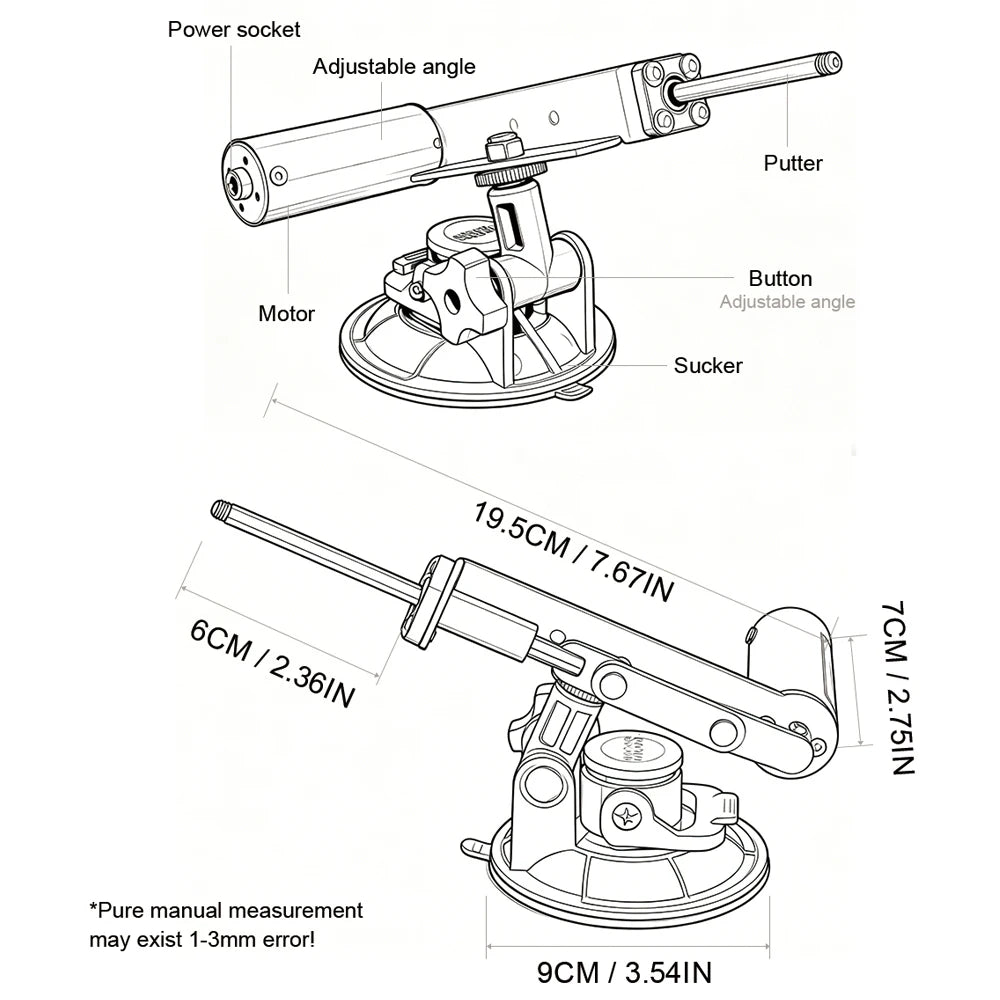 39mm/45mm Stroke Mini Telescopic Sex Machines with 60mm Plate Adjustable Speed Reciprocating Linear Actuator Sex Toys 100V-240V