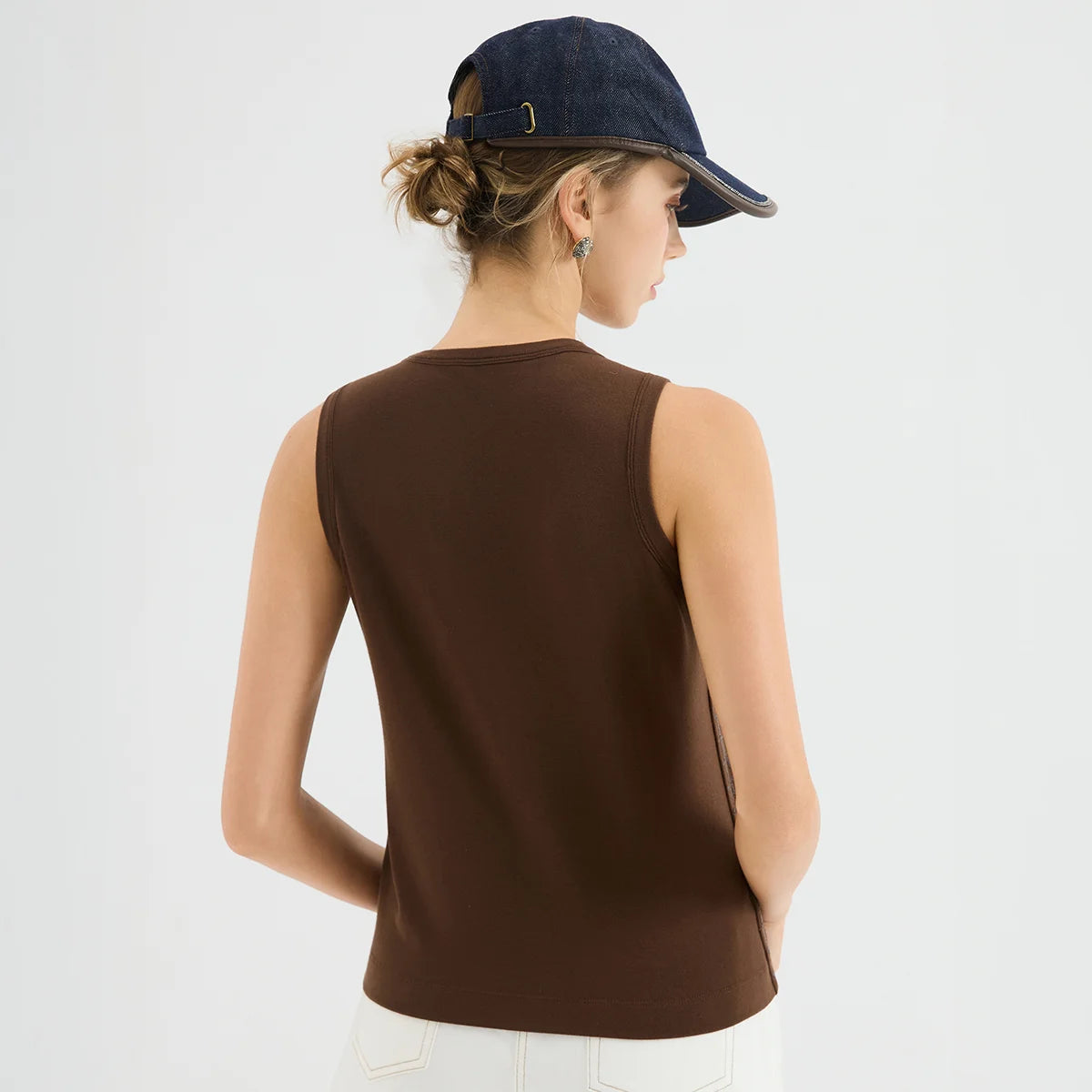 KX7613768 Luxury Chic Glitter Blouse Women's Viscose Elastane Sequin Tank Top Polyester Lining Fitted Vest